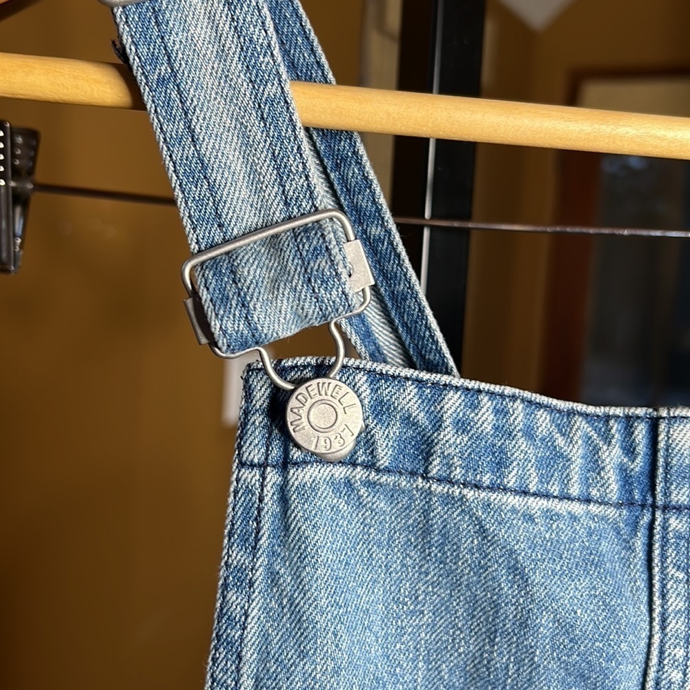 Madewell Denim Apron Overall Dress Skirtall Size Small Blue - Picture 3 of 7
